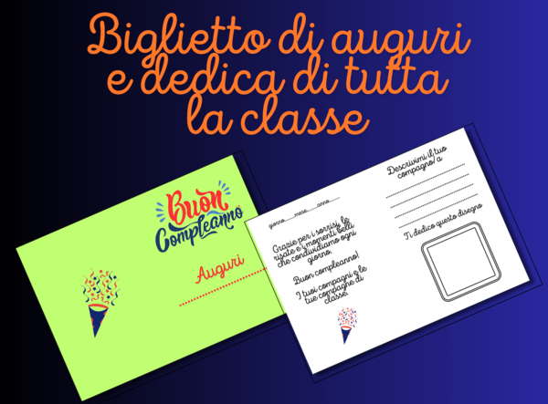 Biglietto di Auguri per Compagno di Scuola – Regalo di Compleanno da Parte della Classe | Template Stampabile PDF