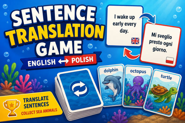 Present Simple / Gioco linguistico di traduzione – Animali marini (Inglese–Italiano)