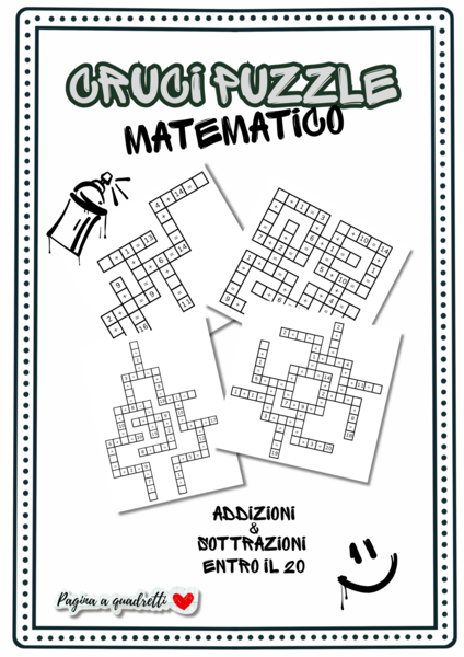 Cruci puzzle matematico. Numeri entro il 20.
