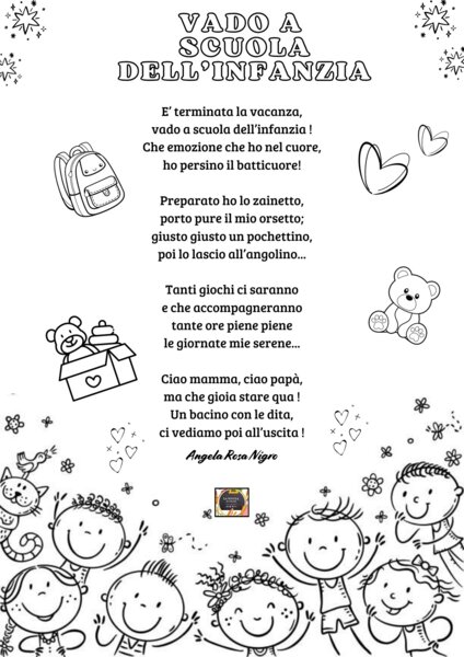 Filastrocca "VADO A SCUOLA DELL'INFANZIA "