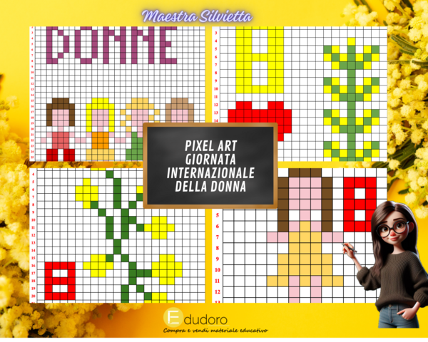 Pixel art festa della donna