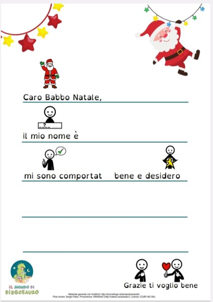 Letterina per Babbo Natale in CAA