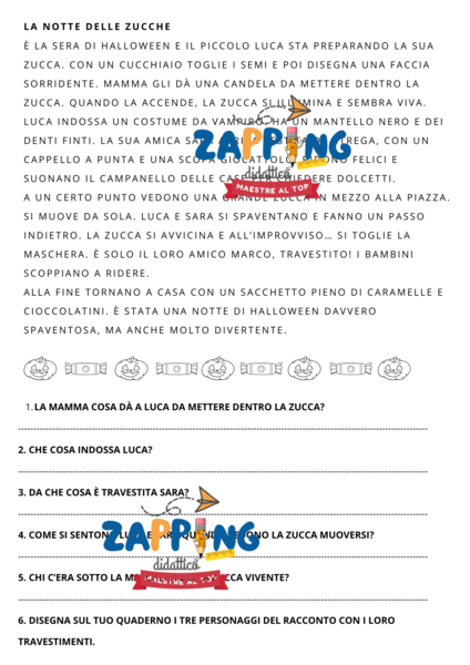 Lettura, ascolto e comprensione....DA PAURA!