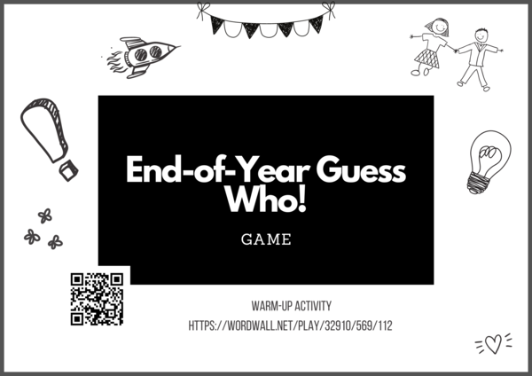 GUESS WHO game personal data + QR code