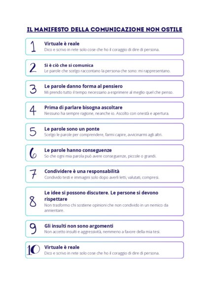 Il manifesto della comunicazione non ostile