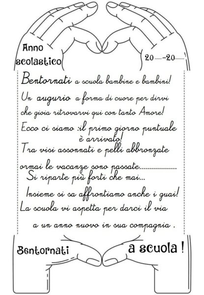 Back to school testo poetico nelle mani a cuore