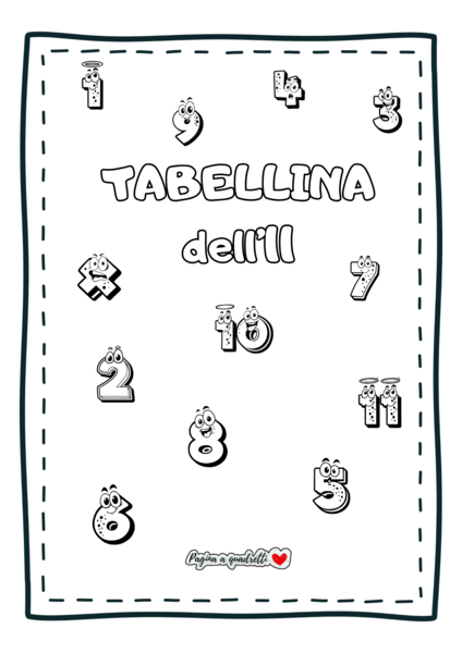 Tabellina dell'11. Il quaderno delle tabelline