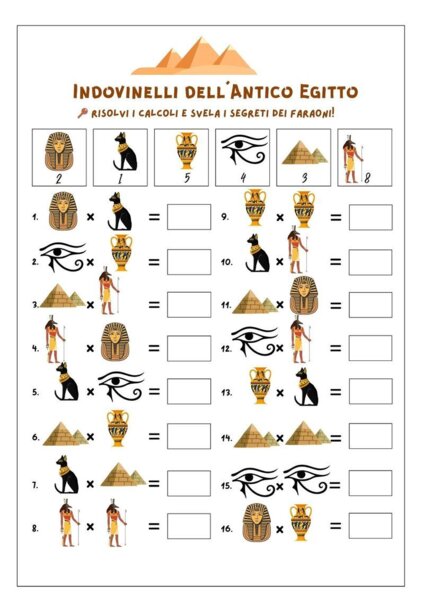 📚✨ Kit Tabelline a Tema Egizi ✨🏺 MAESTRA PIERA