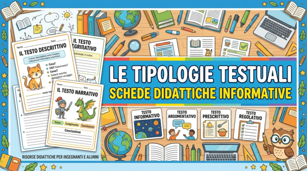 Le tipologie testuali: schede didattiche informative