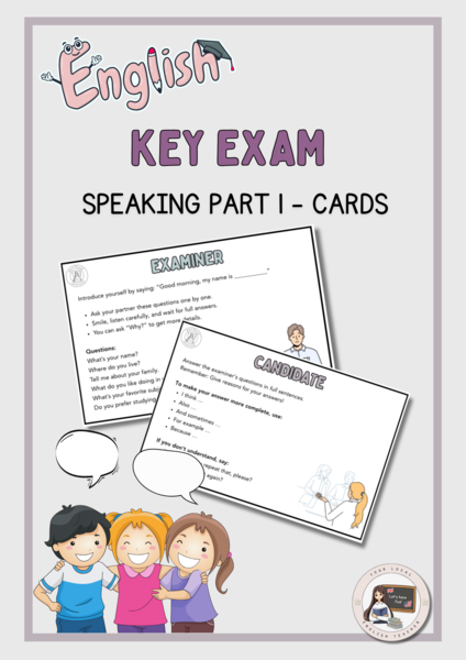 KEY EXAM SPEAKING CARDS - PART 1