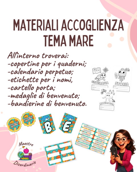 Set accoglienza tema mare classe prima