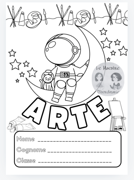 Copertina tema spaziale quaderno di Arte