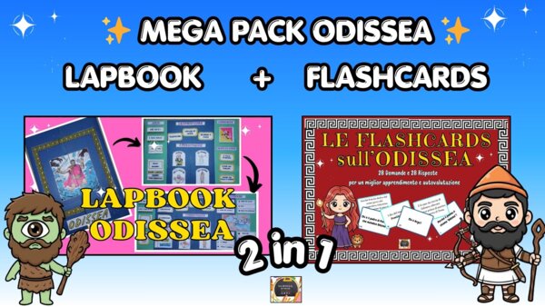 ⛵ MEGA PACK ODISSEA: Lapbook Interattivo + 28 Flashcards di Ripasso⛵