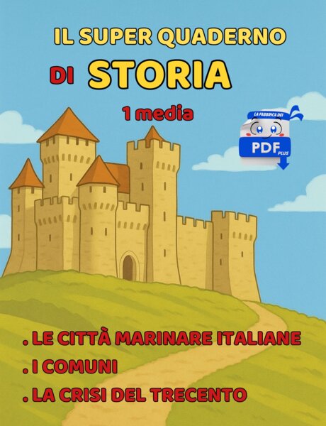 Il SUPER QUADERNO DI STORIA 1 media: Le città marinare italiane-I Comuni-La crisi del Trecento