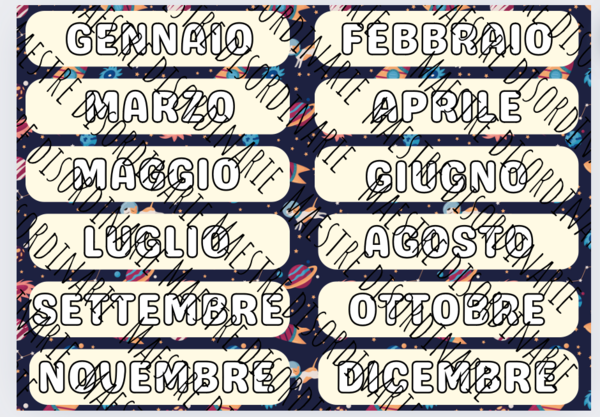 Calendario Perpetuo Tema Spaziale