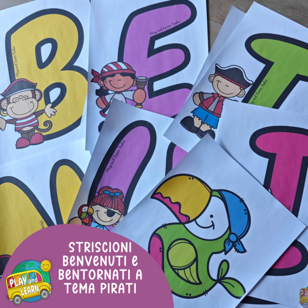 ACCOGLIENZA: STRISCIONE BENVENUTI - BENTORNATI a tema PIRATI