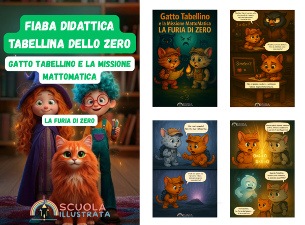 Gatto Tabellino e la missione MattoMatica - La furia di Zero | Fiaba illustrata Tabellina dello 0