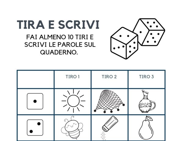 Autodettato: tira il dado e scrivi le parole