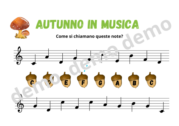 "Autunno in musica" Come si chiamano queste note? (la chiave di Sol)
