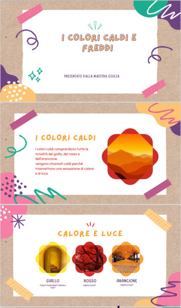 Power point colori caldi e freddi Arte e immagine 1-2-3-4-5 Primaria