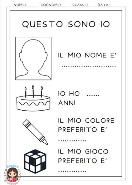 KIT ''Mi presento'' dalla 1ª alla 5ª
