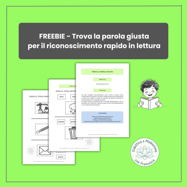 Trova la parola giusta: kit di discriminazione visiva (Omaggio Missione Lettura)
