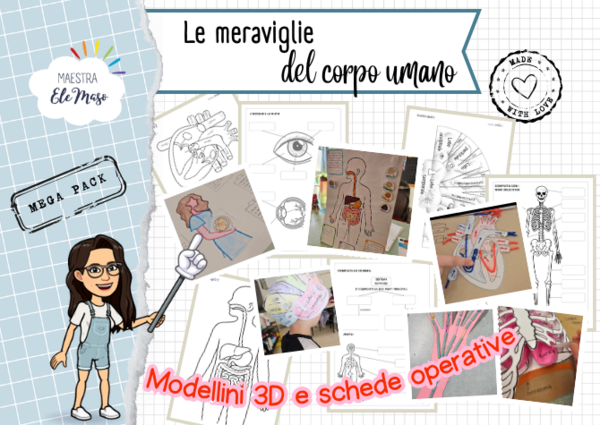 Il Grande Quaderno dei Modellini 3D e Schede Operative: "Le Meraviglie del Corpo Umano" (Mega Pack - 50 Pagine)
