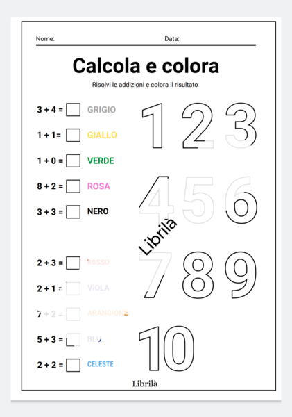Addizioni entro il 10