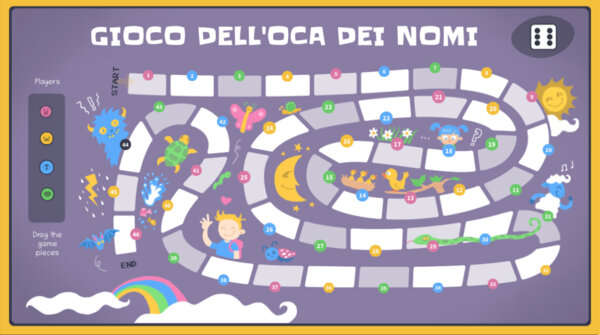 Gioco dell’oca sui tipi di nomi in italiano