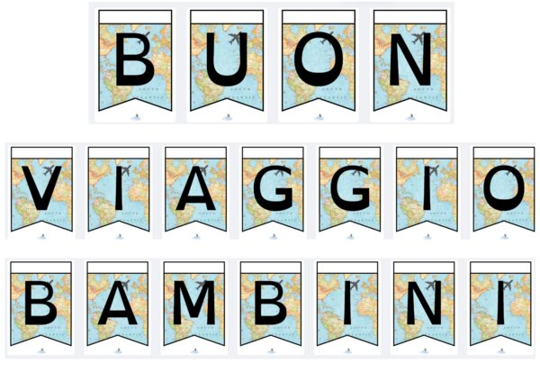 Striscione BUON VIAGGIO BAMBINI