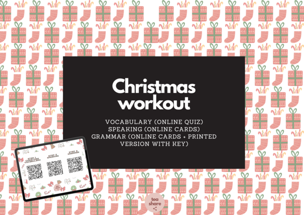 Christmas workout INGLESE vocabulary speaking grammar ❄️ ☃️❄️ ☃️ codici QR level A1/A2