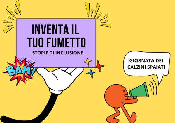 Giornata dei calzini spaiati in un fumetto