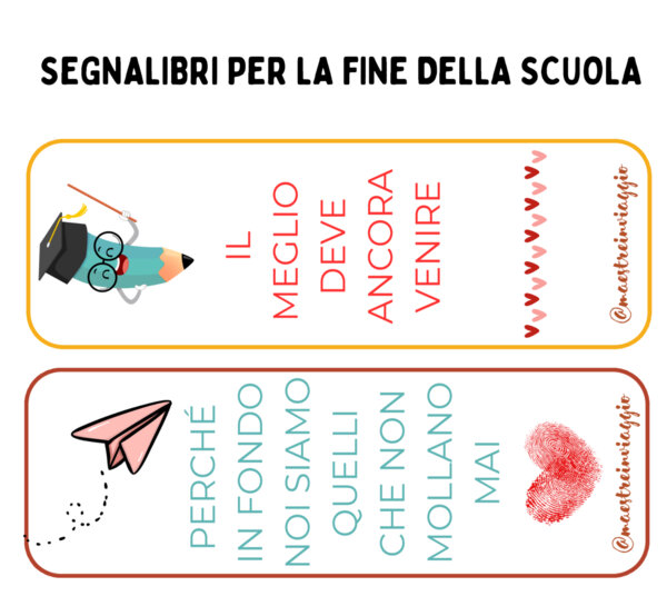 Segnalibri per la fine della scuola