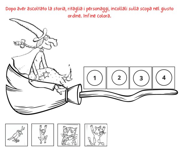 Attività albo illustrato "La strega Rossella"