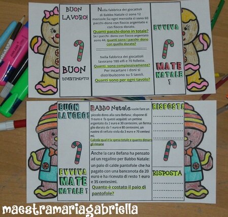 Natale matematico pop up problemini