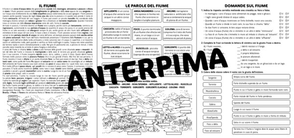IL FIUME, LE PAROLE DEL FIUME, MAPPA ED ESERCIZI PER LE CLASSI TERZA E QUARTA - SCUOLA PRIMARIA
