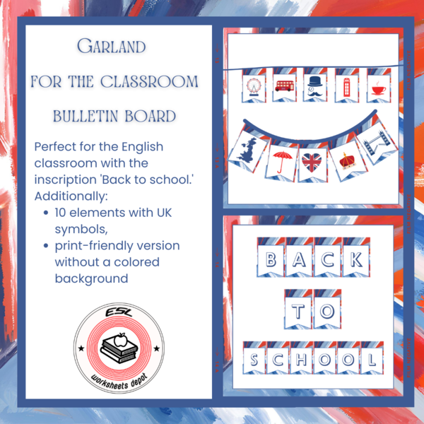 Garland for the classroom bulletin board