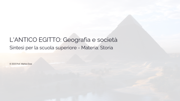 L'Antico Egitto Parte 1: Geografia, Società ed Economia – Kit Didattico (Slide + Verifica) (PPTX Modificabile)