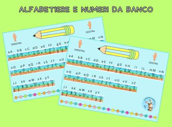 Alfabetiere e linea dei numeri da banco