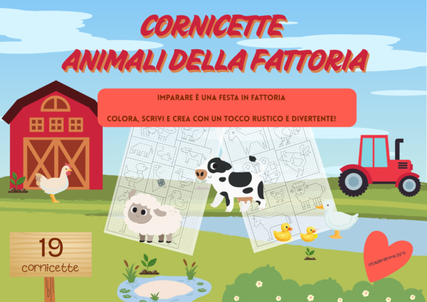 CORNICETTE ANIMALI DELLA FATTORIA di Vita da Mammestra