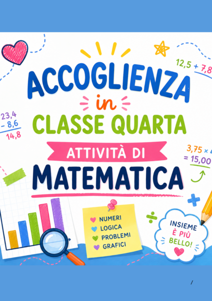 Attività per l’accoglienza classe quarta primaria