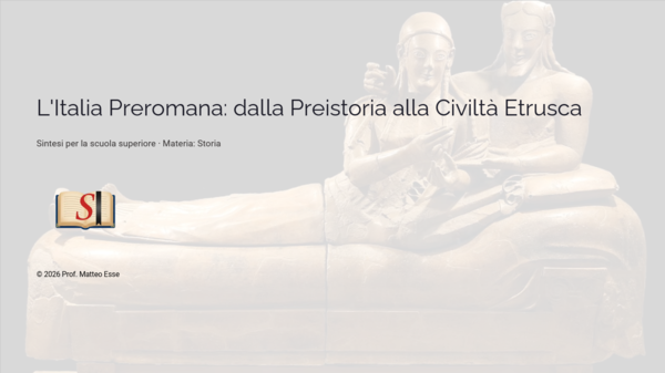 L’Italia Preromana e gli Etruschi – Lezione Pronta (22 Slide + Verifica e Soluzioni)