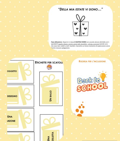 BACK TO SCHOOL -attività inclusiva "Della mia estate vi dono"