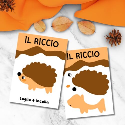 Lavoretto autunno riccio da stampare