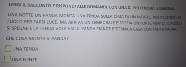 Lettura e comprensione del testo - classe seconda