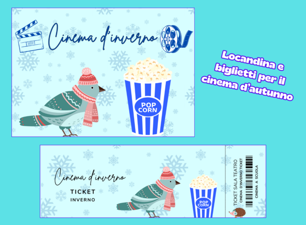 Locandina e biglietti del cinema d'inverno