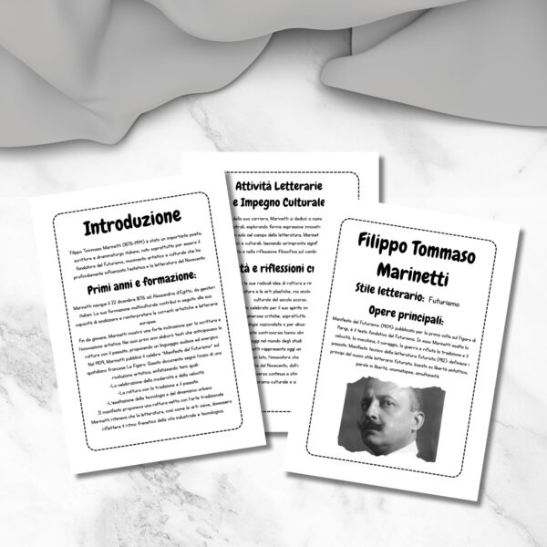 Riassunto su Marinetti e il Futurismo in PDF