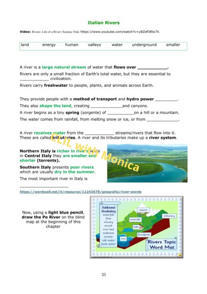 CLIL Geography Year 4: Italian WATER landscapes - CLIL Geografia classe 4^: I paesaggi italiani d' ACQUA