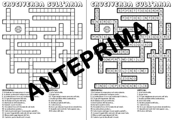 CRUCIVERBA SULL'ARIA - SCUOLA PRIMARIA - DALLA CLASSE TERZA