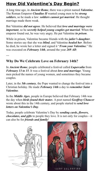 Valentine’s Day Origins - A2
